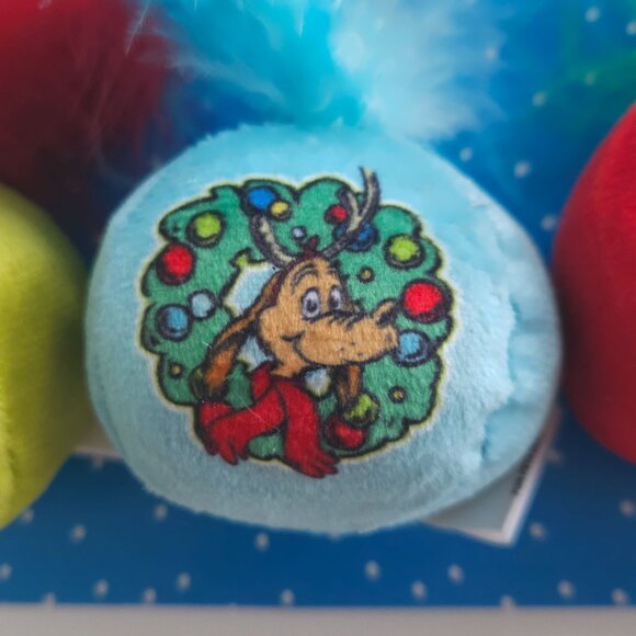 Dr. Seuss's The Grinch 3-Pack Cat Toys With Feathers Pet Animal Christmas - Picture 4 of 7